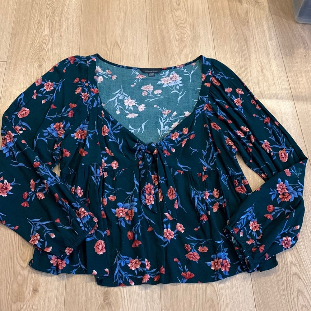 AEO Floral Babydoll Top
